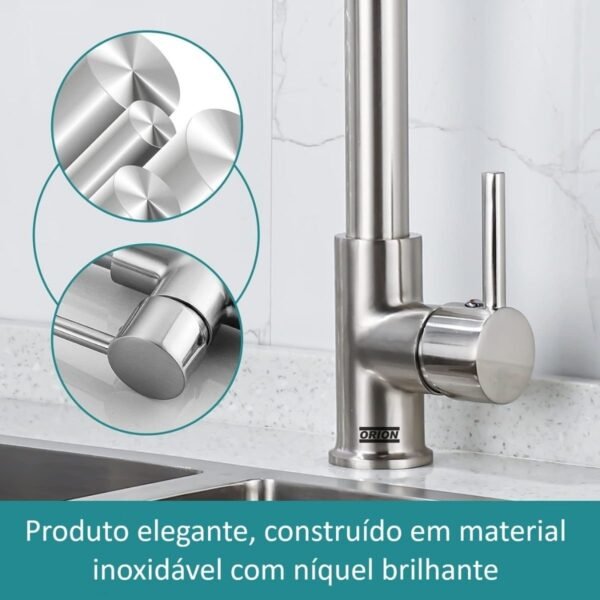 torneira cozinha gourmet monocomando flexivel cromado 92111 - Imagem 6