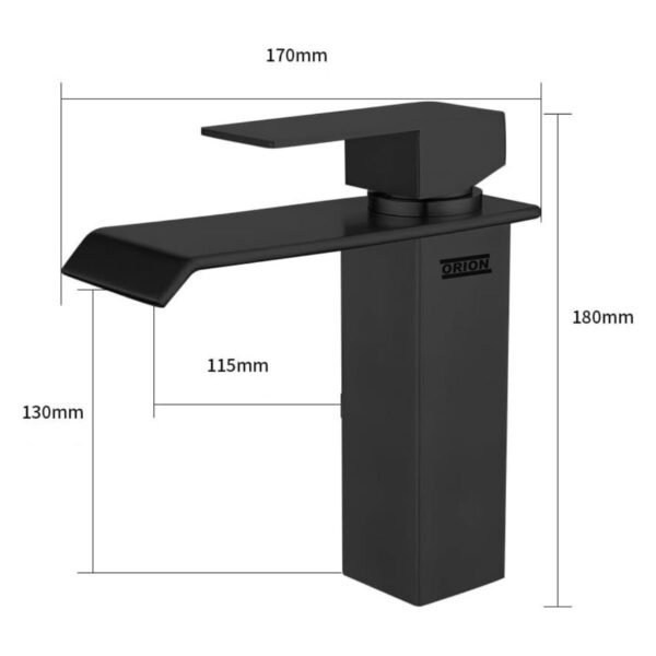 torneira banheiro monocomando cascata preto 92116 - Imagem 3